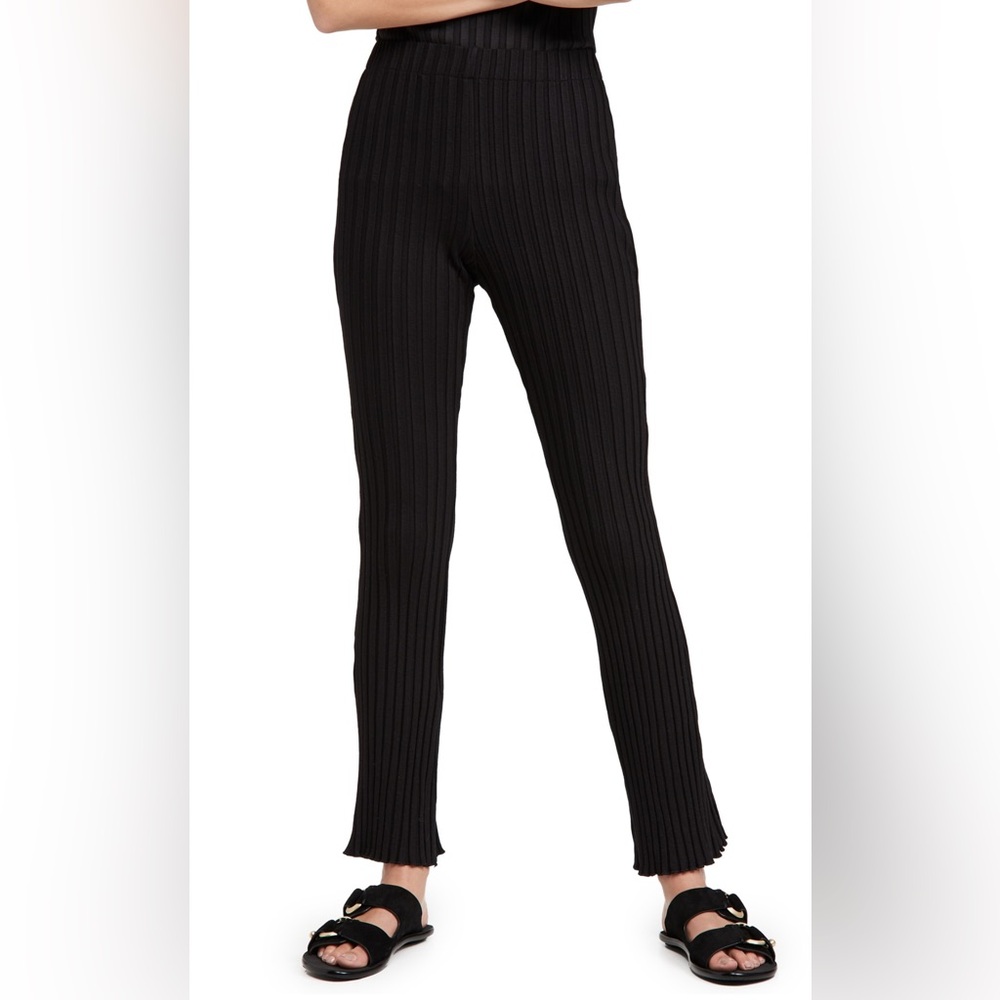 Simon Miller black Cyrene Rib ribbed lettuce hem pull on pants Women’s sz S